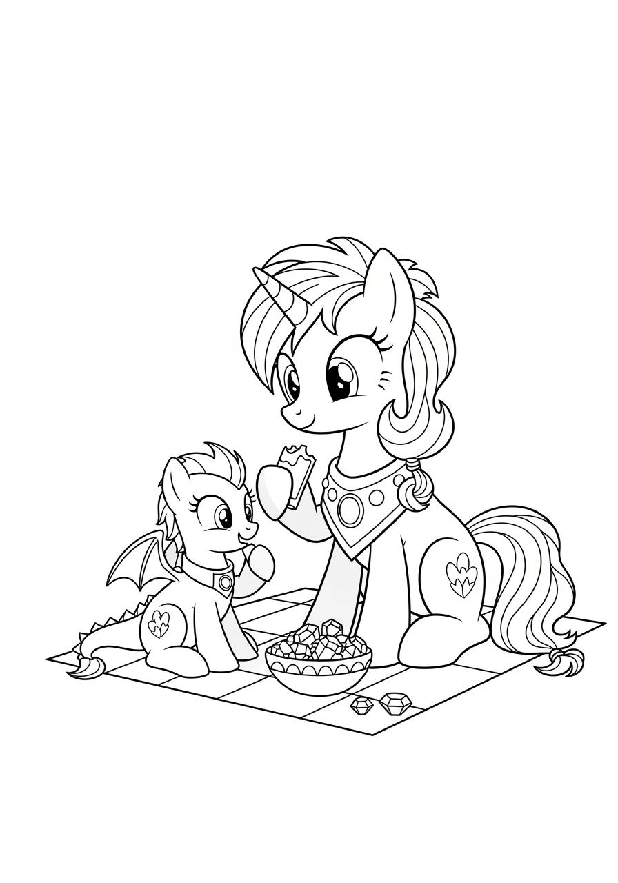 Pony und kleiner Drache