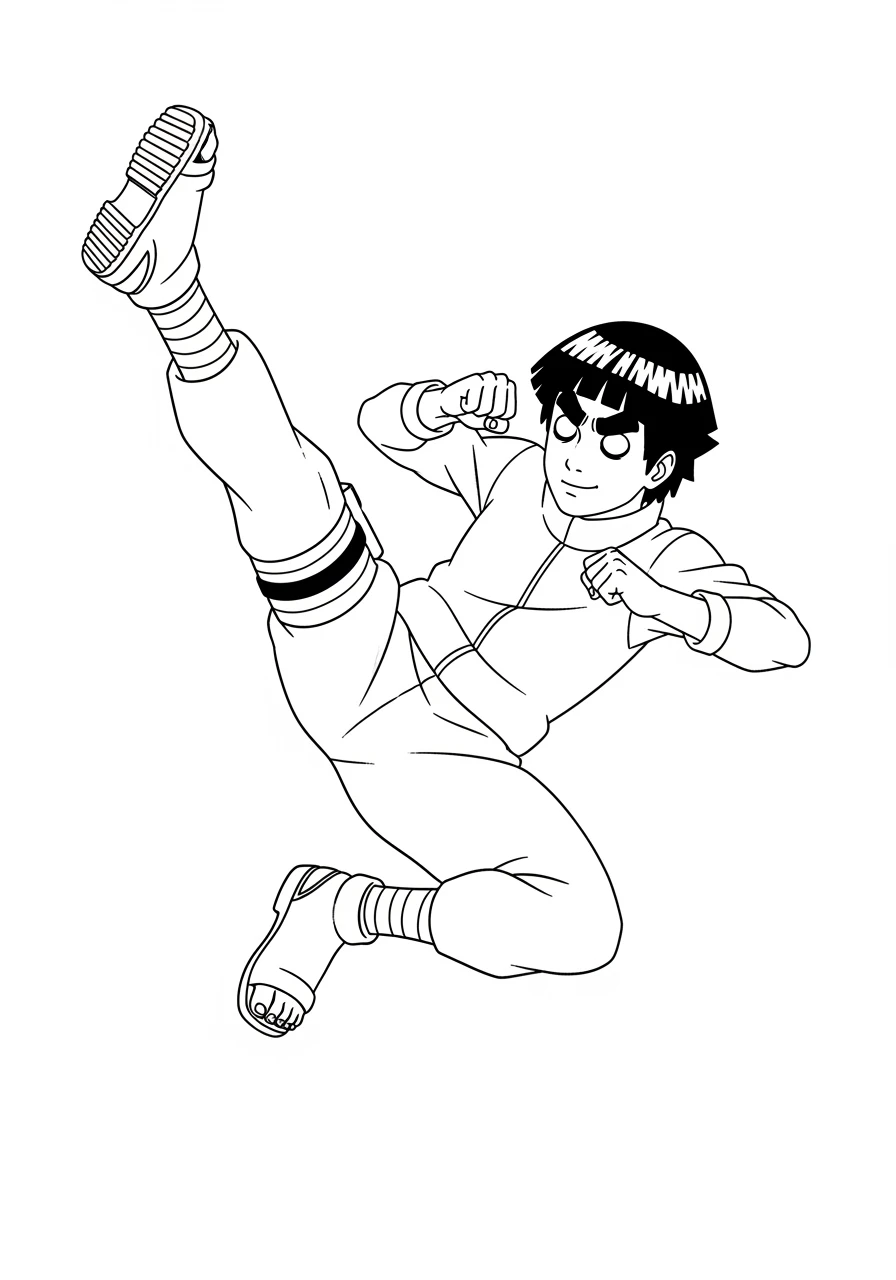 Rock Lee mit kraftvollem Tritt