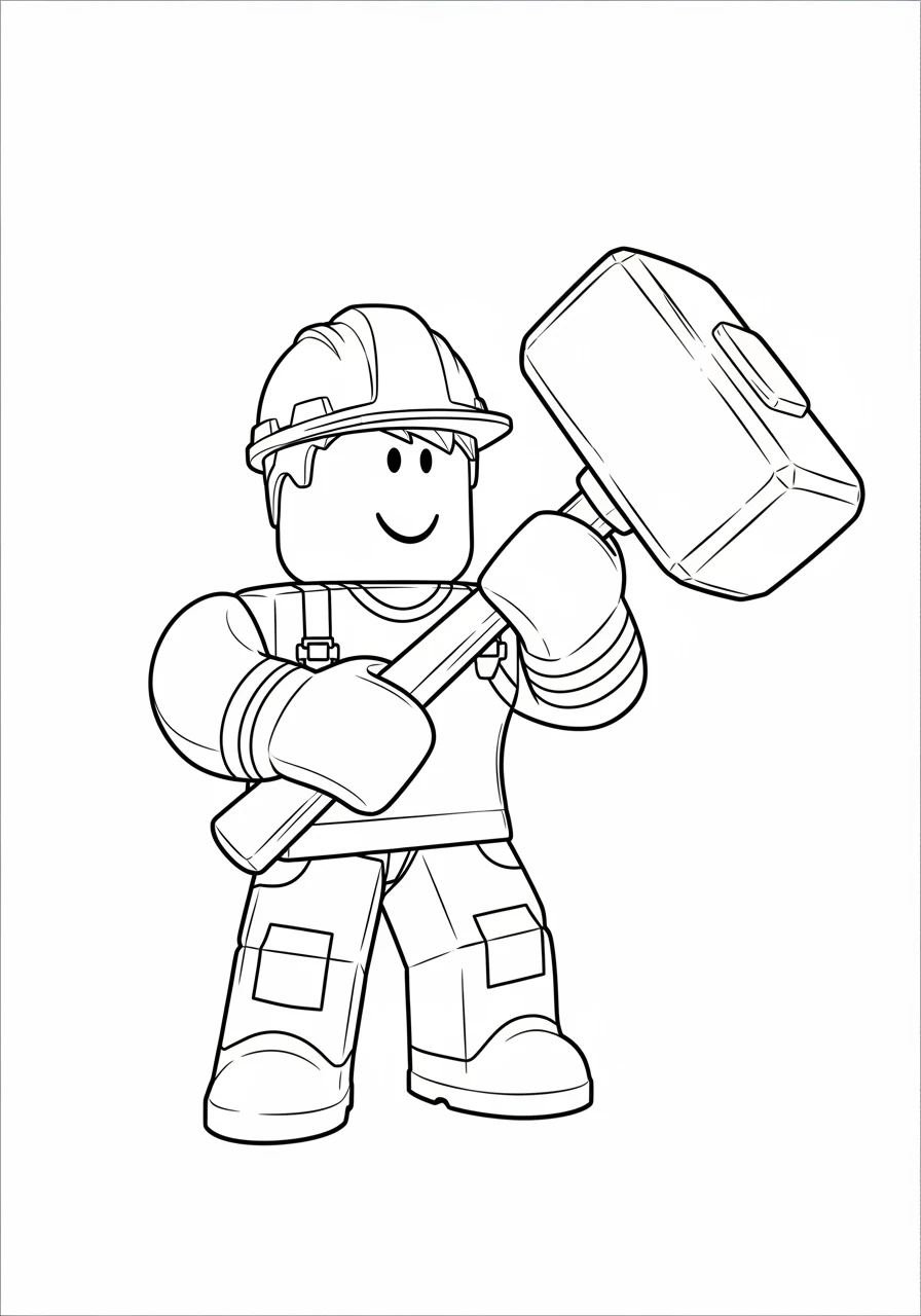 Roblox Charakter mit Riesenhammer