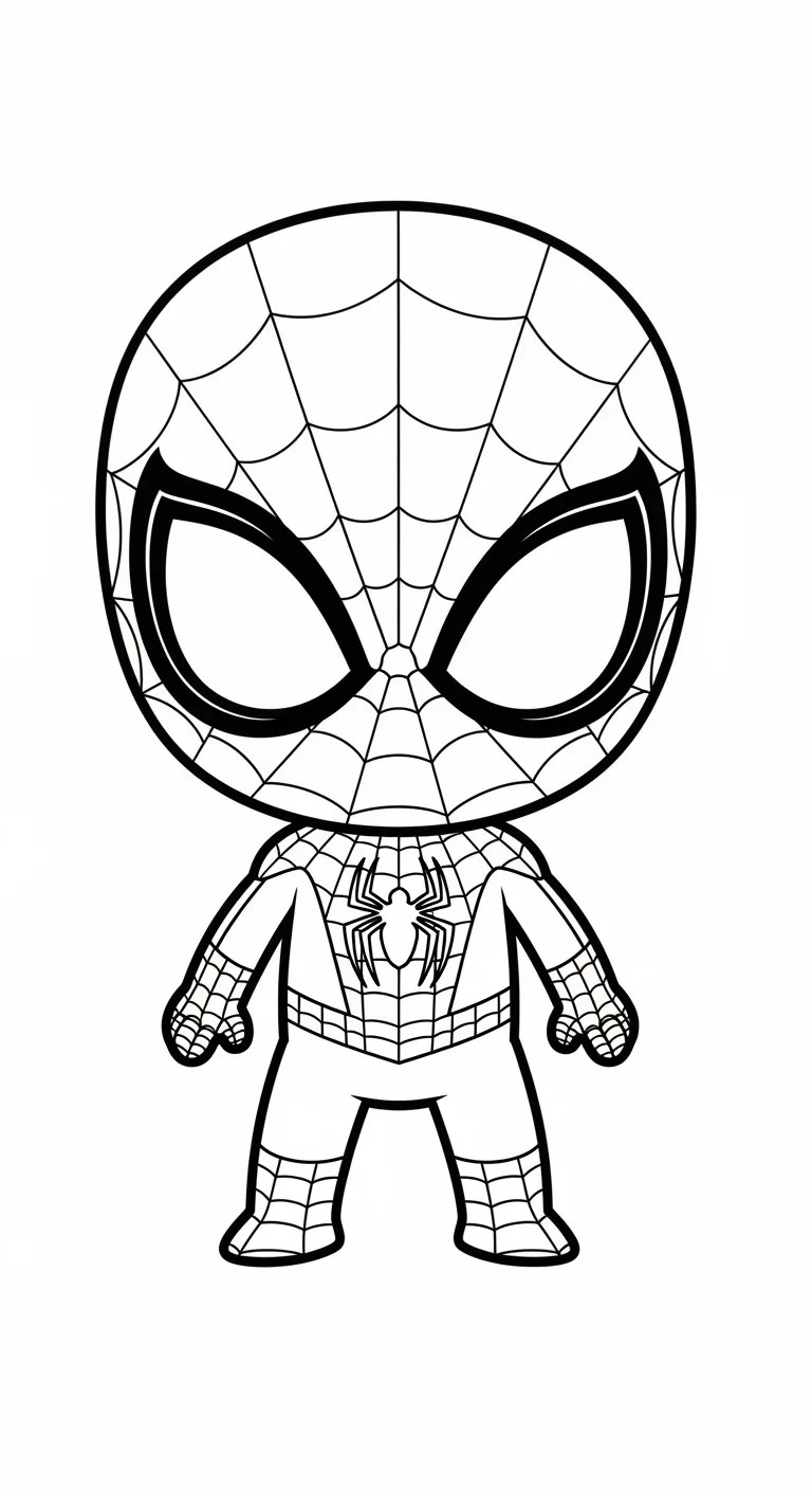Kleiner Spiderman im Chibi-Stil