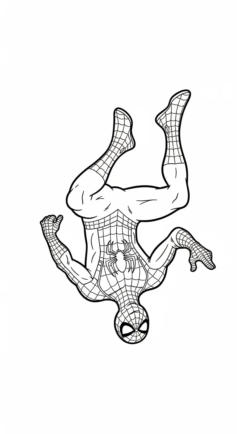 Spiderman Ausmalbilder kopfüber in Aktion