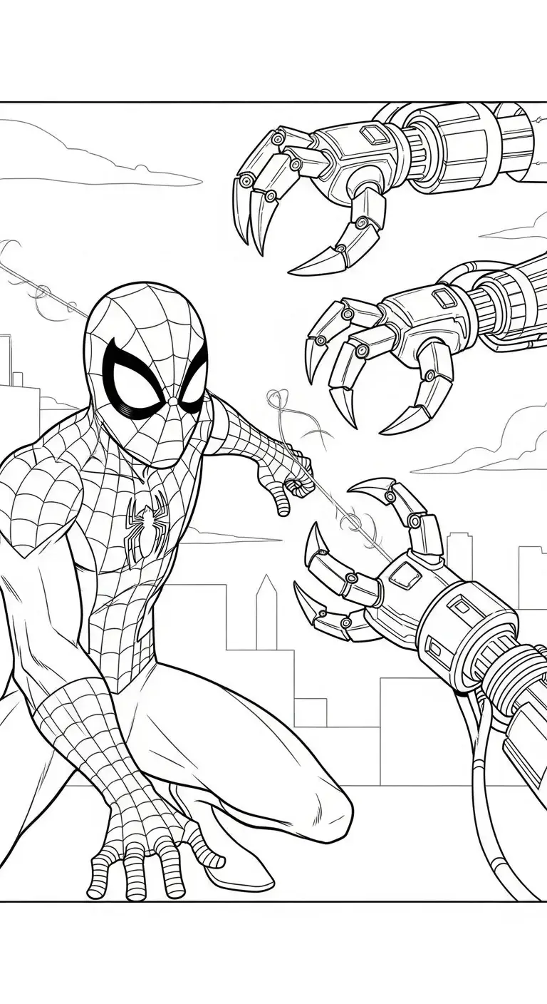 Spider-Man gegen mechanische Greifarme