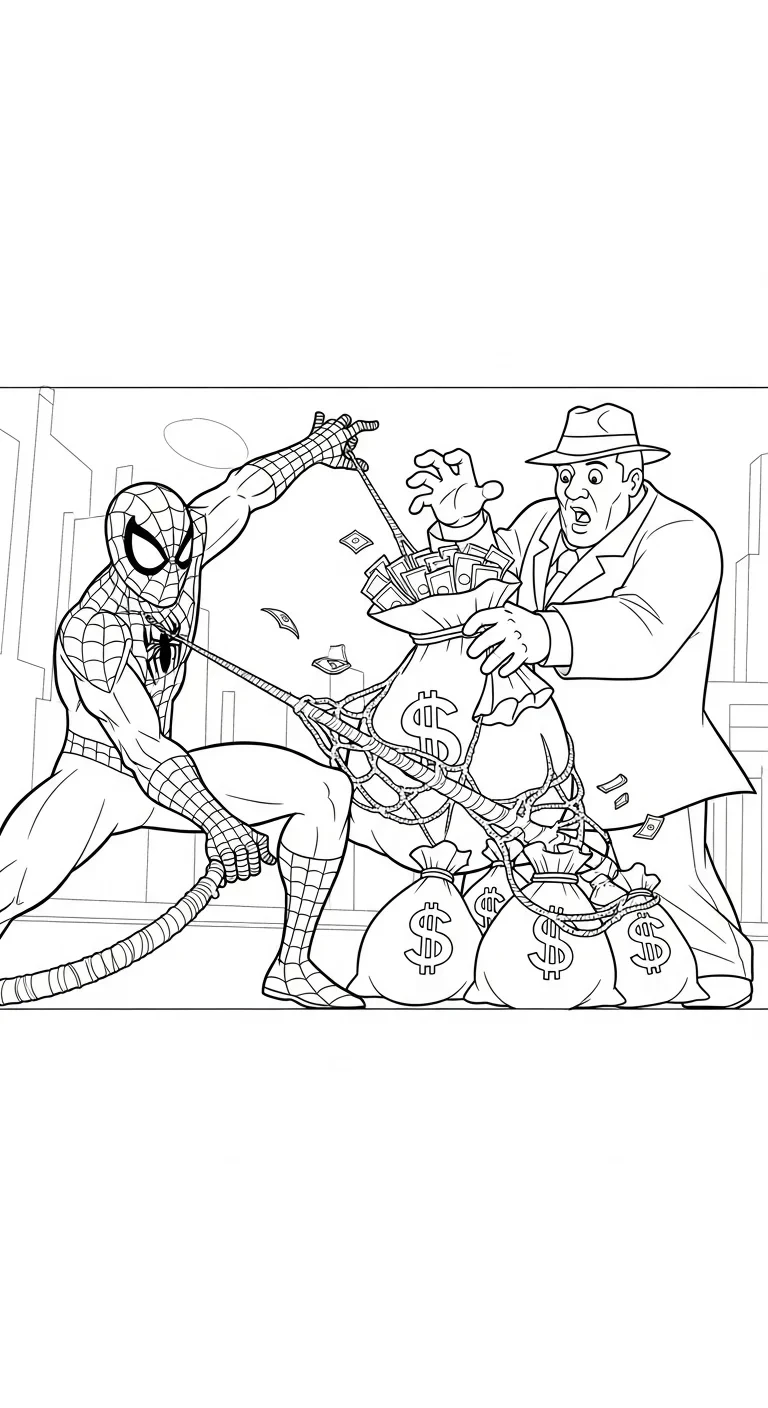 Spiderman fängt den Gelddieb