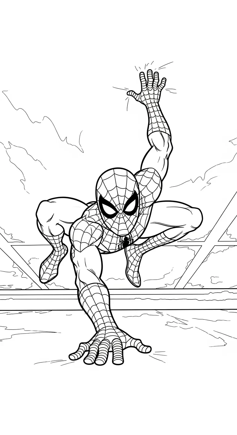 Spiderman klettert an einer Wand