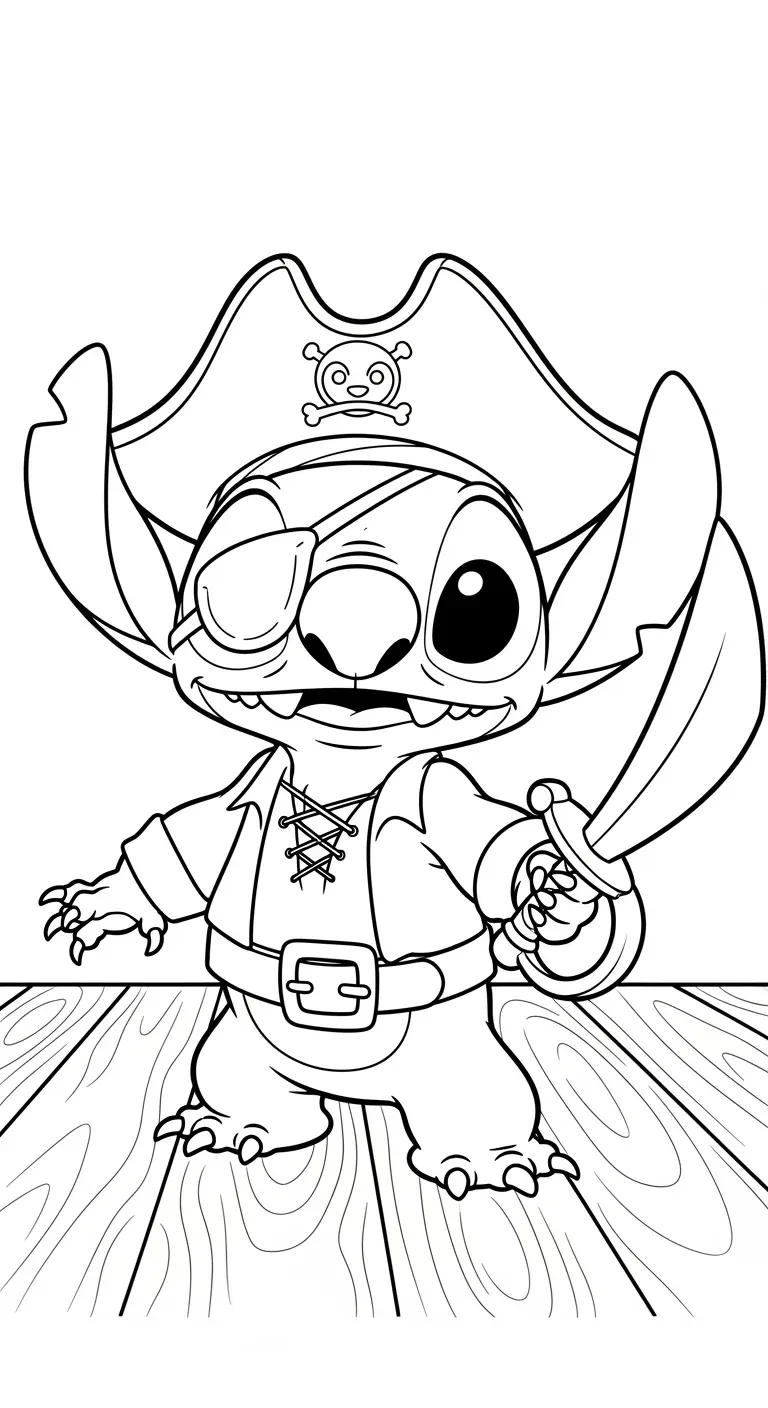 Stitch als tapferer Pirat