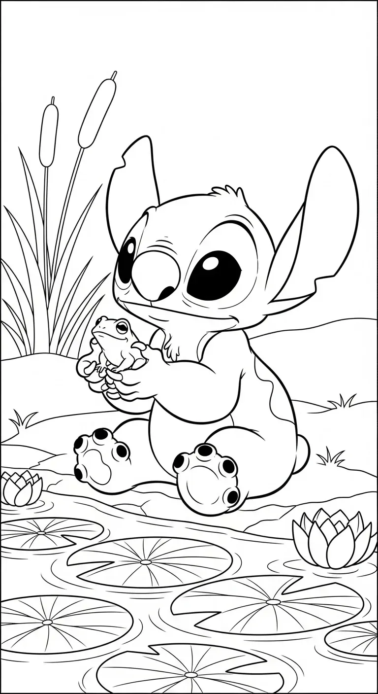 Stitch mit kleinem Frosch