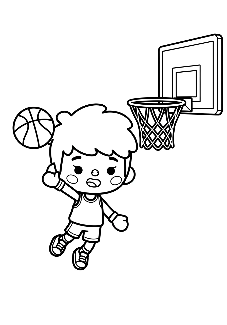 Toca Boca beim Basketballspielen