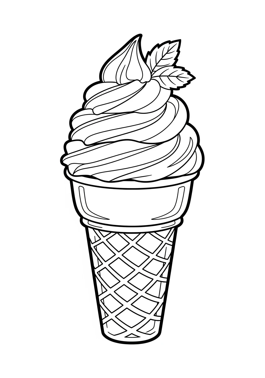 Ice cream cone with strawberry