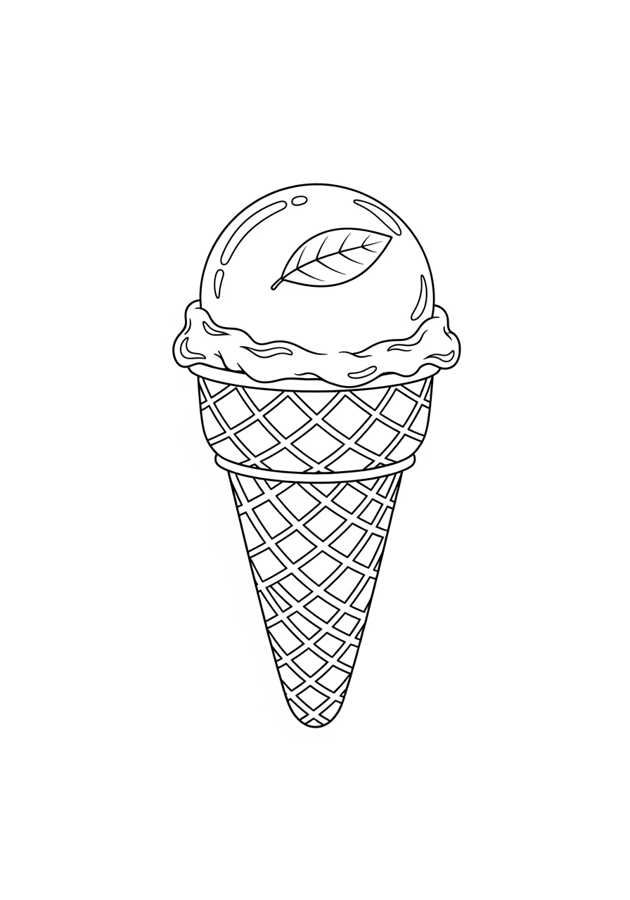 Ice cream cone with mango