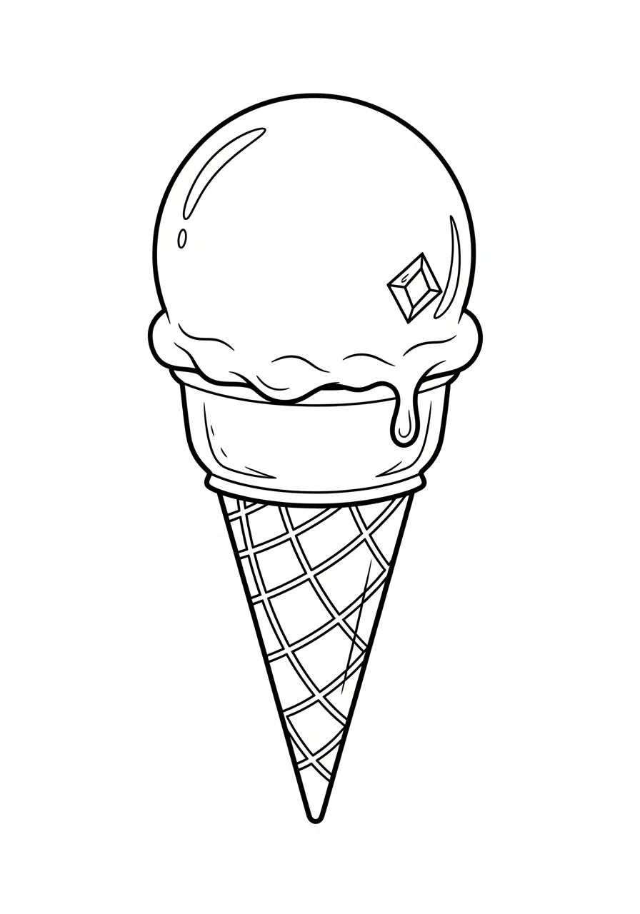 Ice cream cone with sugar