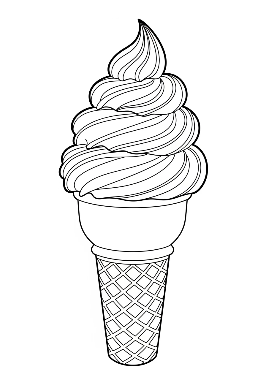 Ice cream cone coloring page