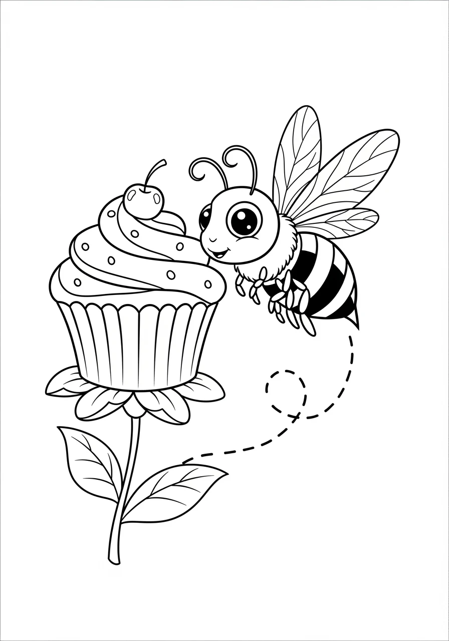 Biene bei der Cupcake-Blüte