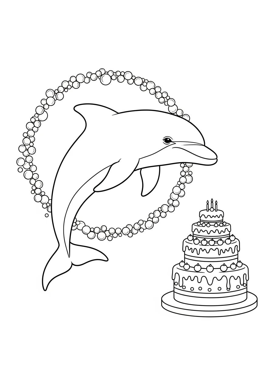 Delfin Ausmalbild Geburtstag
