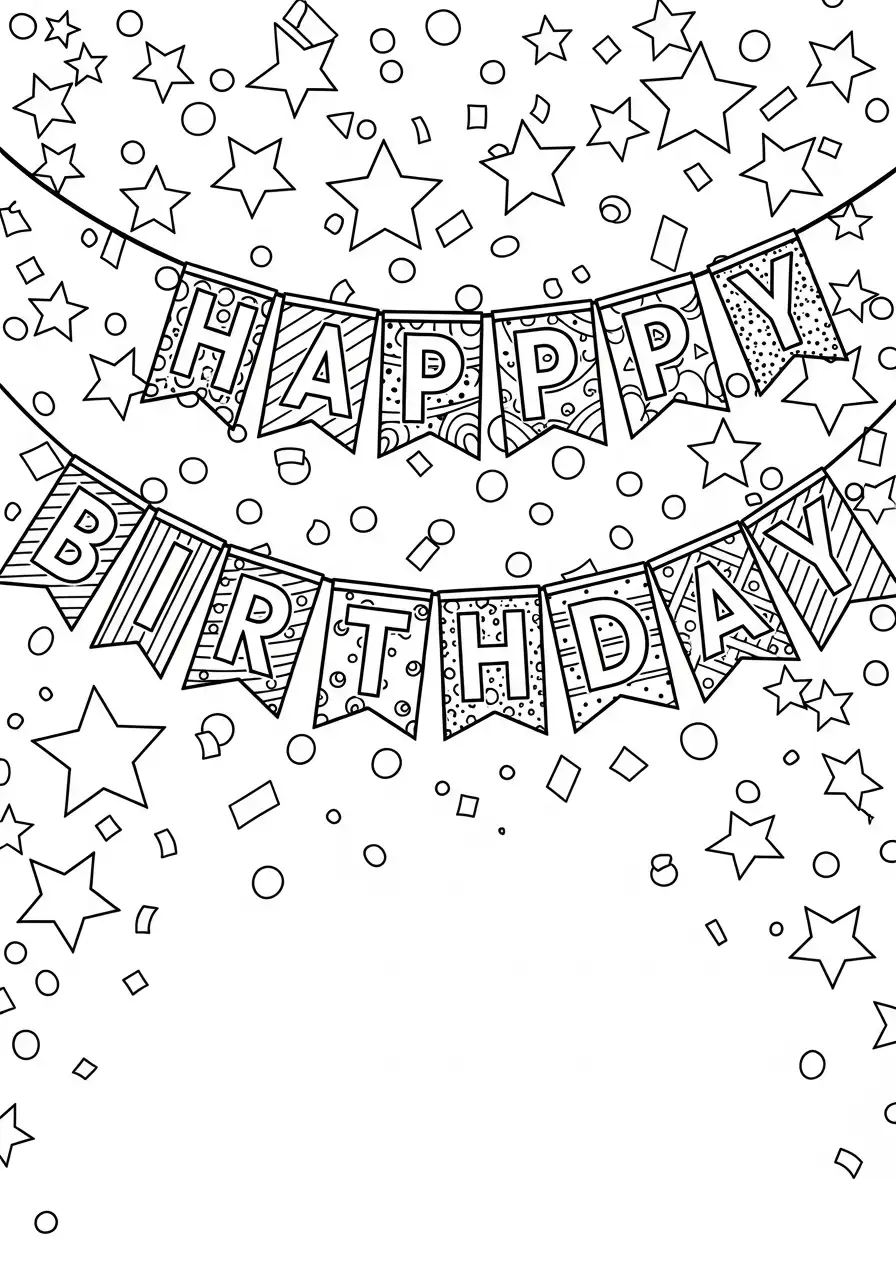 Festliches Banner Happy Birthday
