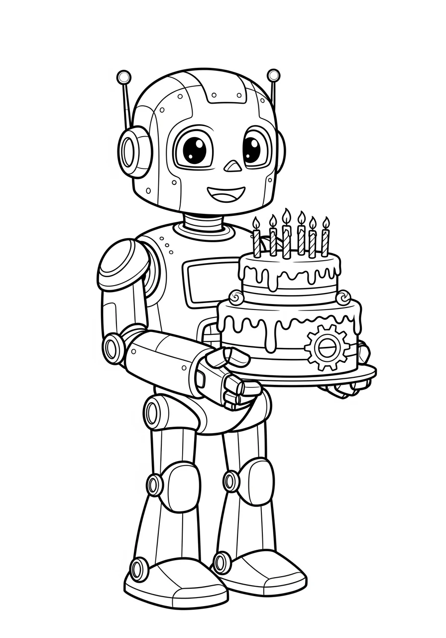 Freundlicher Roboter feiert Geburtstag