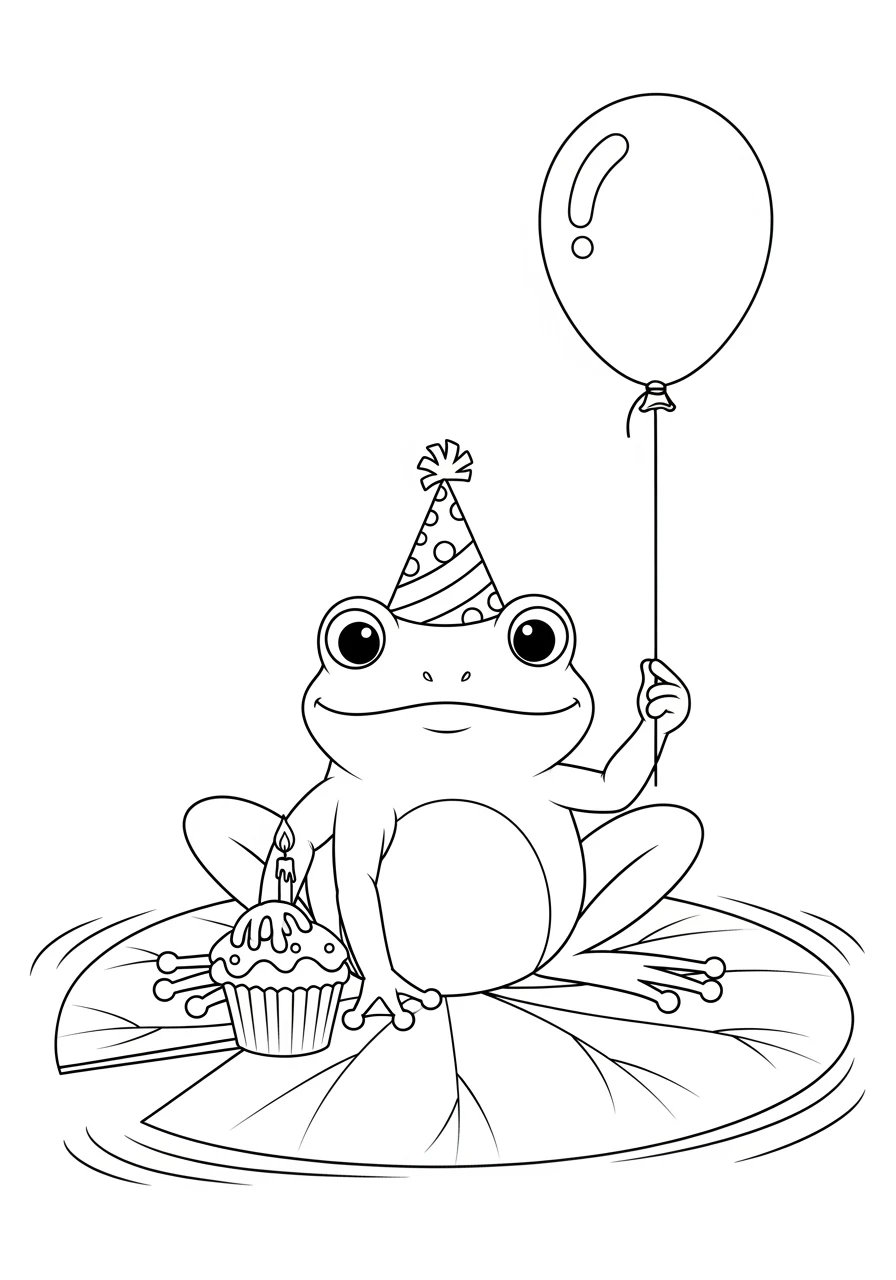 Geburtstagsfrosch auf dem Seerosenblatt