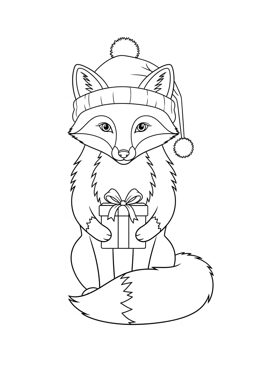 Süßer Fuchs mit Geburtstagsgeschenk