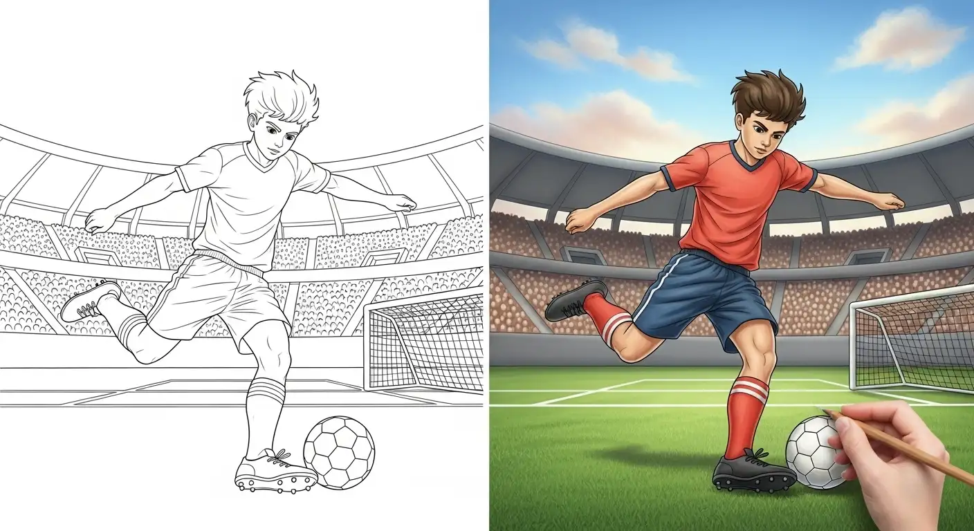 Ausmalbilder Fußball Beitragsbild