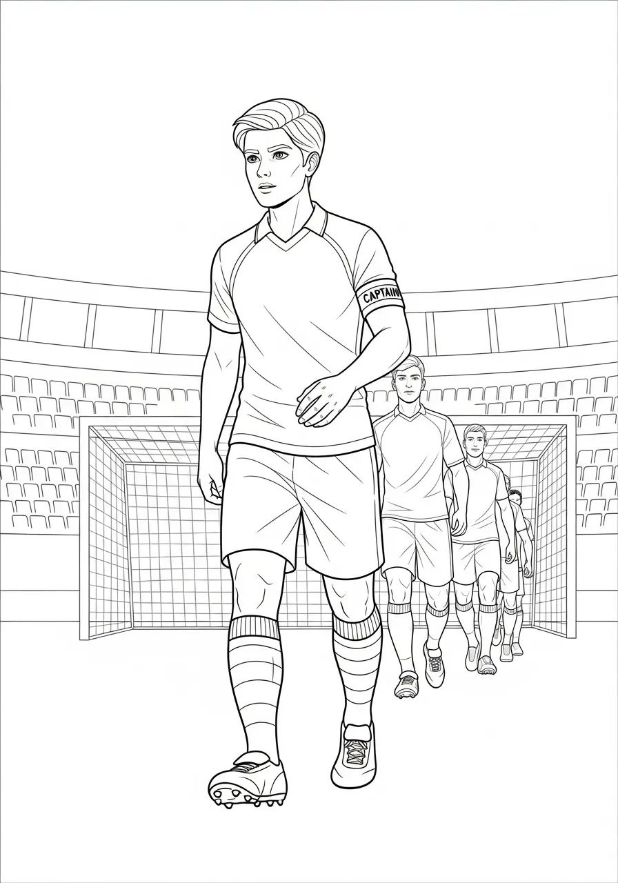Fußball-Kapitän führt sein Team