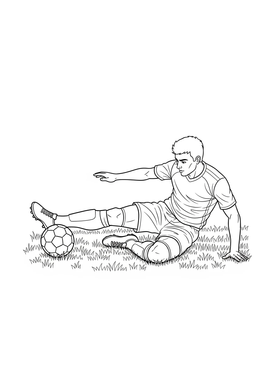 Fußballer bei der Grätsche