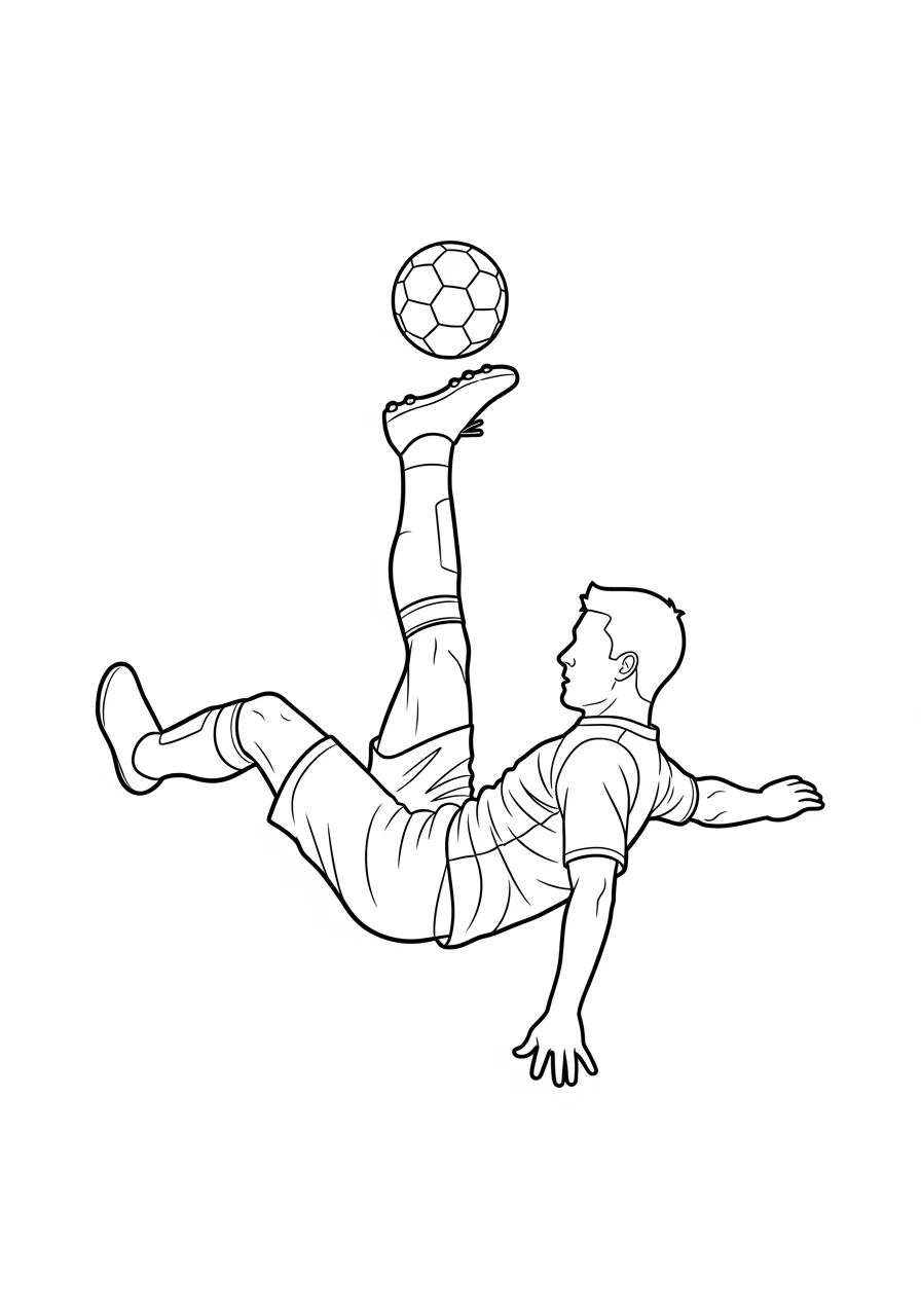 Fußballer beim spektakulären Fallrückzieher