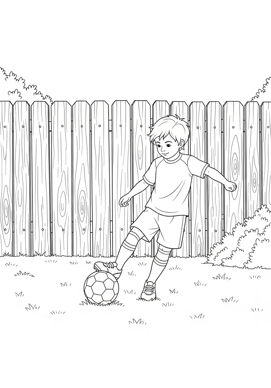 Ausmalbilder Fußball im Garten
