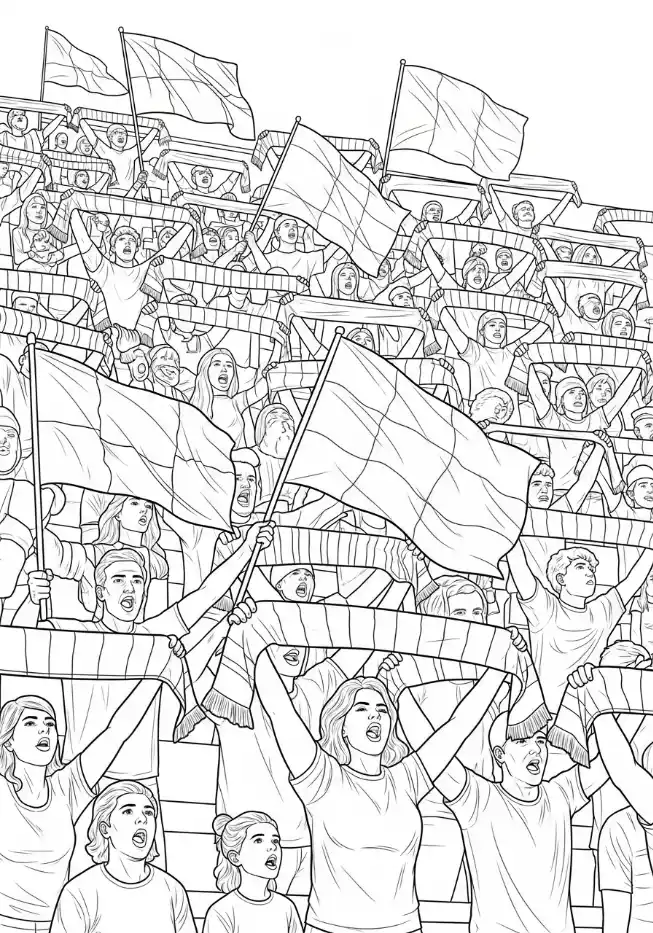 Jubelnde Fans im Fußballstadion