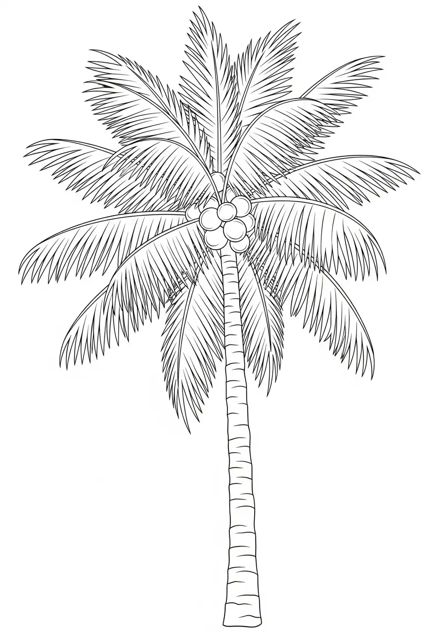 Große Palme mit Kokosnüssen