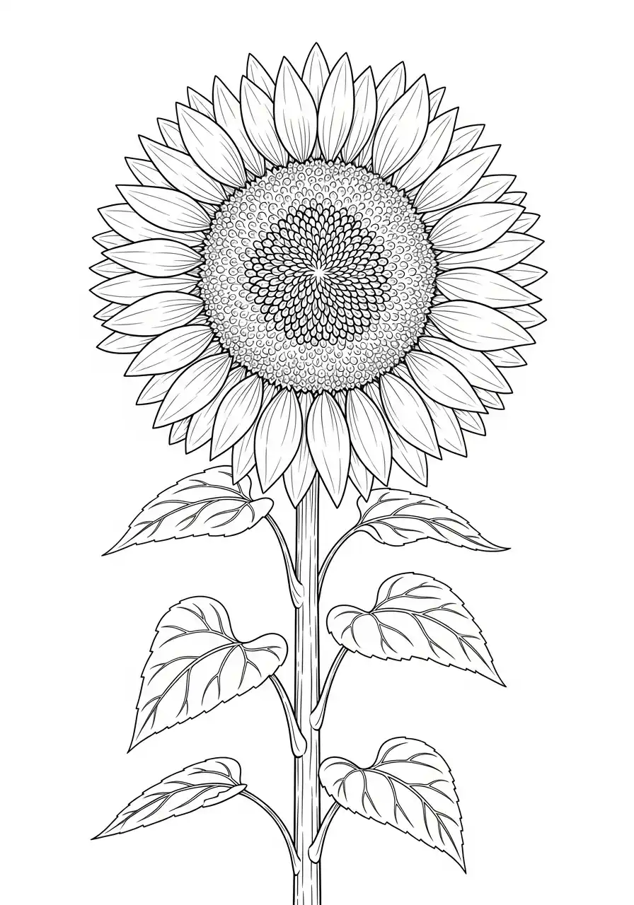 Hohe Sonnenblume im Sommer