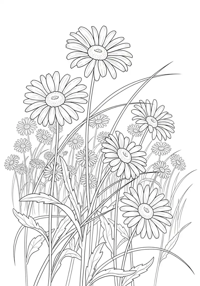 Sommerliches Gänseblümchenfeld