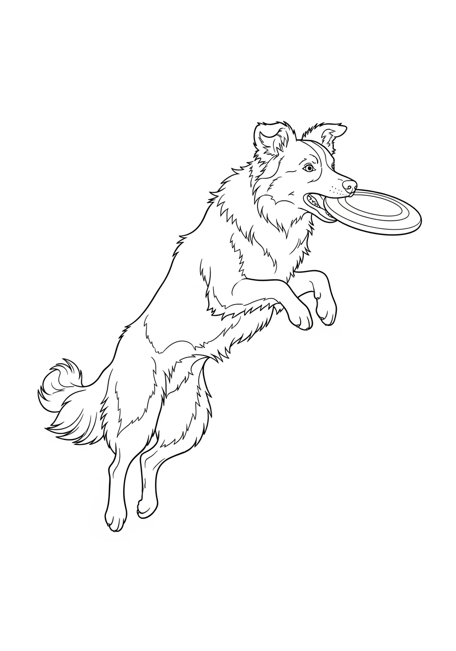 Border Collie fängt Frisbee