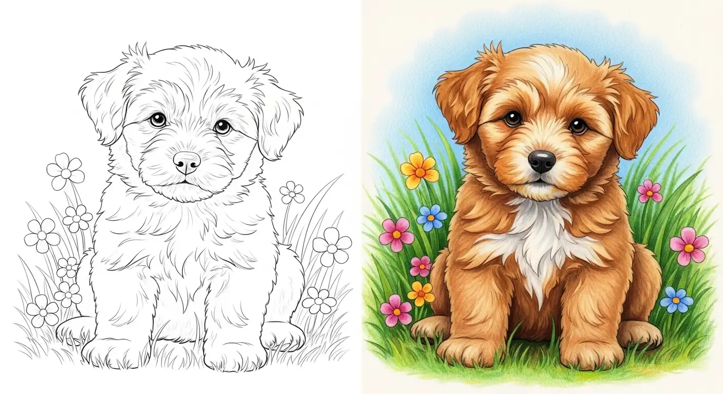 Hunde Ausmalbilder Beitragsbild