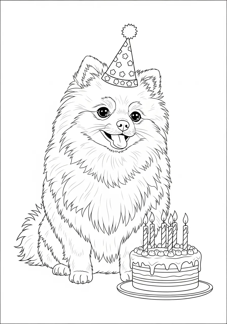 Pomeranian Hunde Ausmalbilder