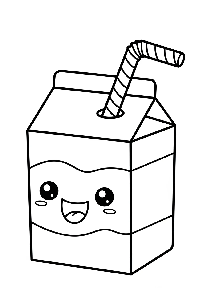 Fröhlicher Kawaii Milchkarton