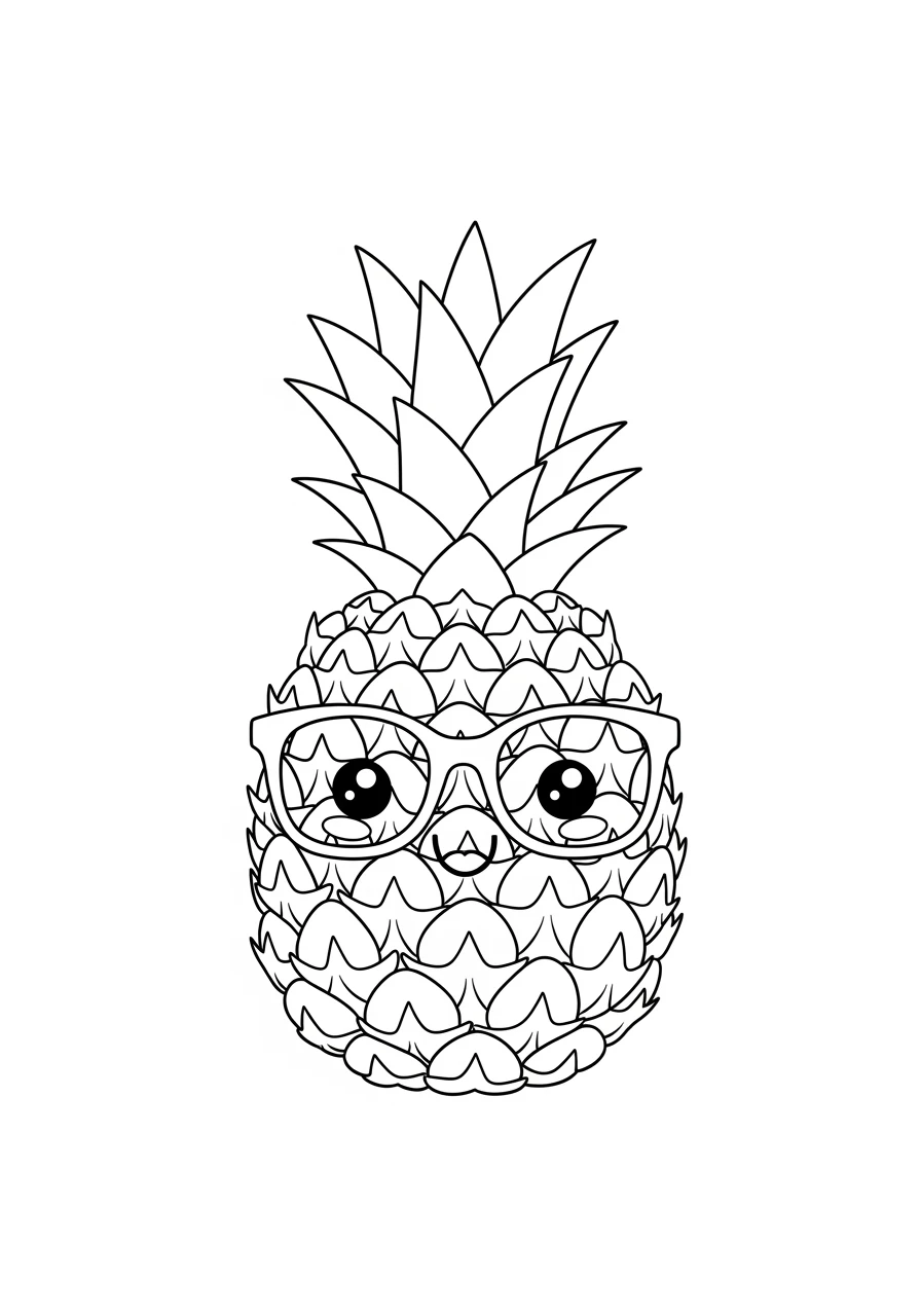 Lächelnde Ananas mit Brille
