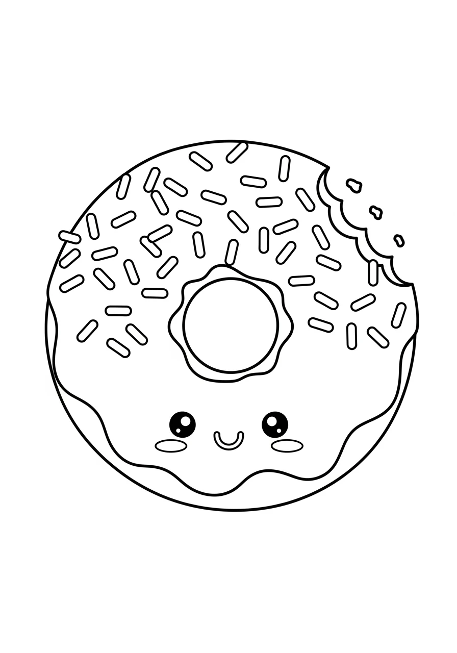 Süßer Donut mit Gesicht