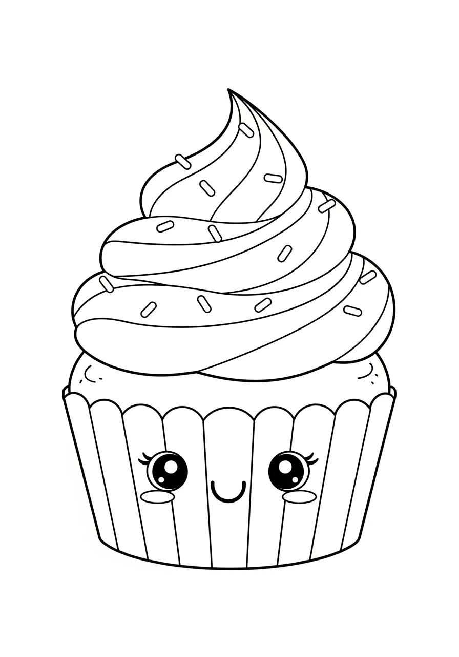 Süßer Kawaii Cupcake
