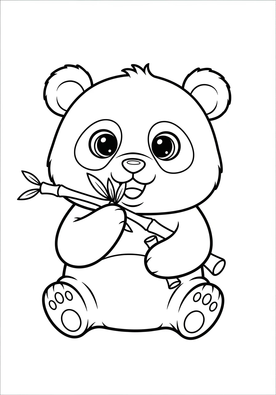 Süßer Panda knabbert Bambus