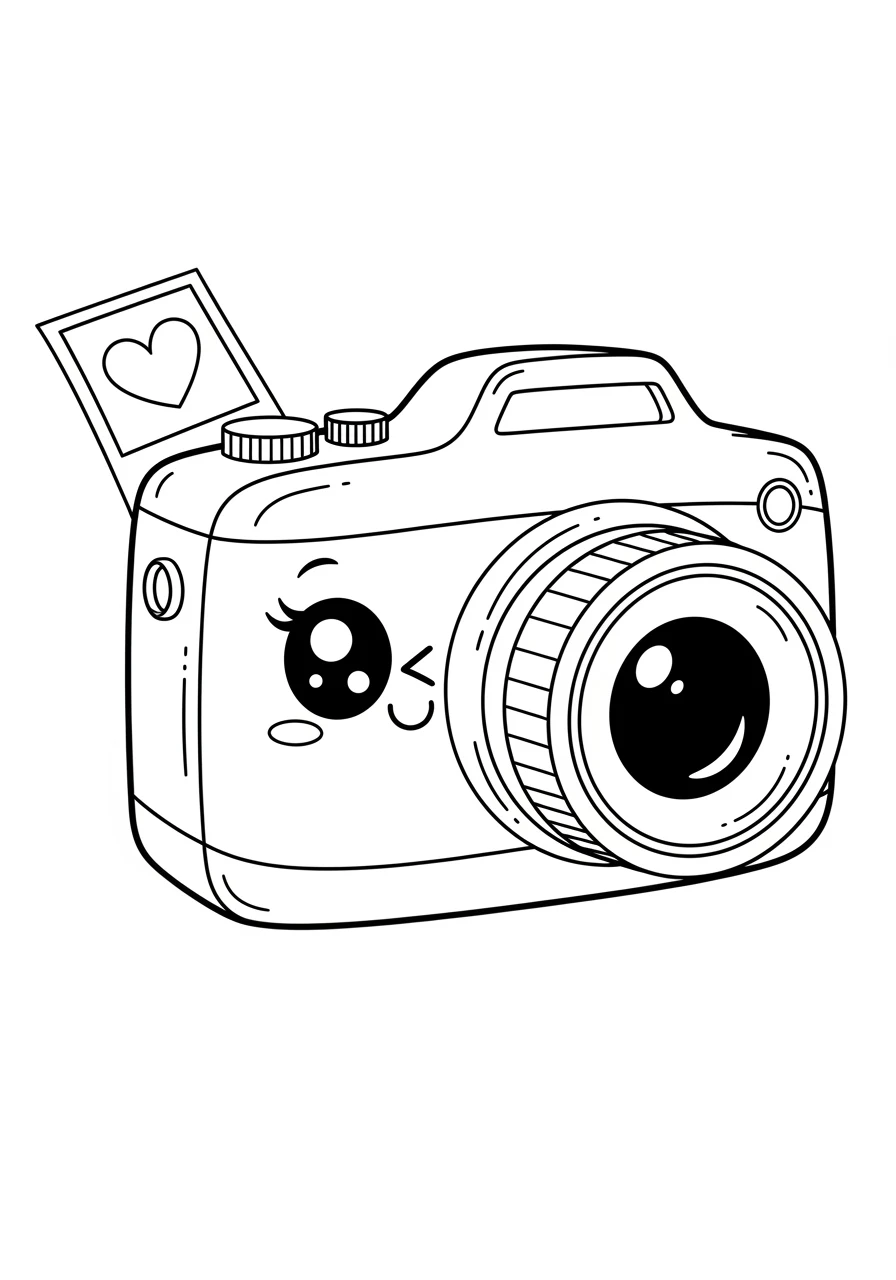 Kawaii Ausmalbilder zwinkernde Kamera