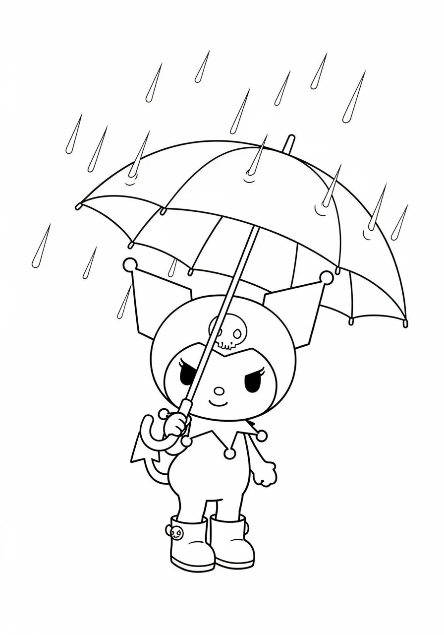 Kuromi im Regen