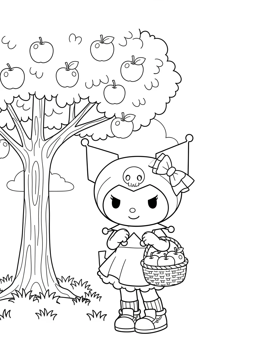 Kuromi unter dem Apfelbaum
