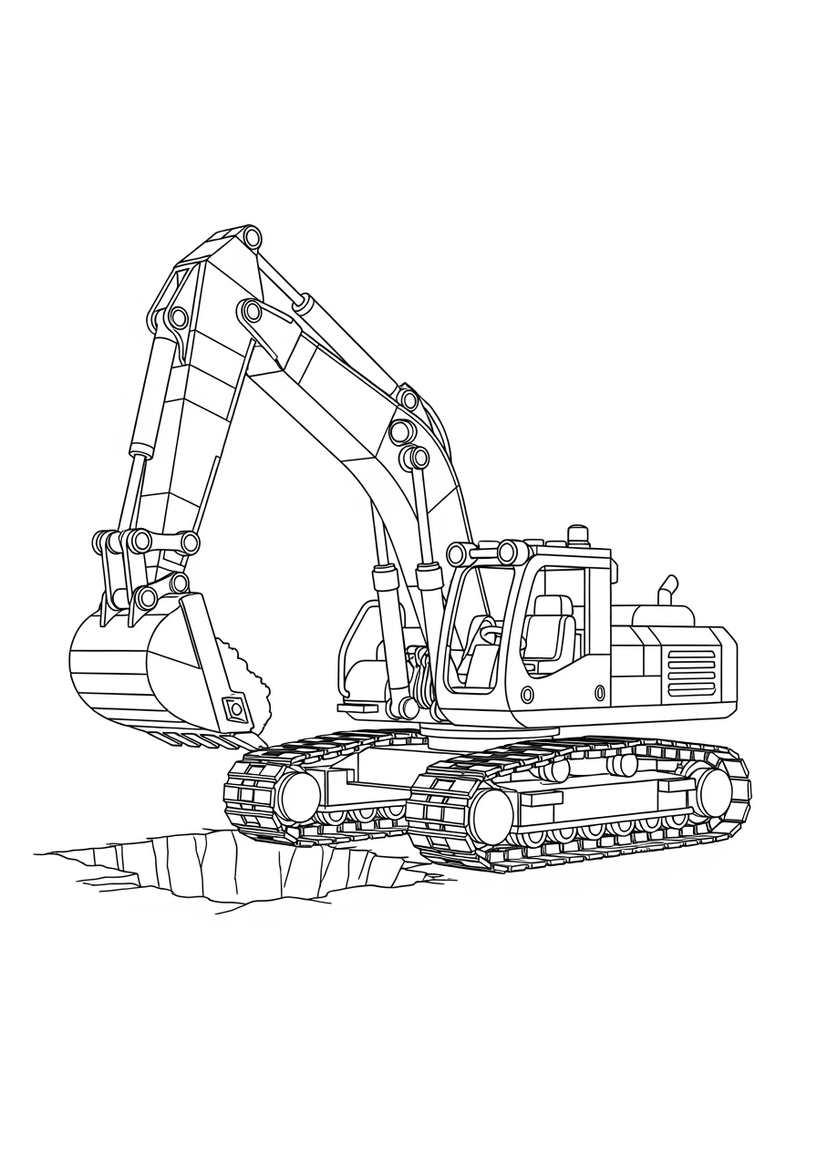 Lego-Bagger auf der Baustelle