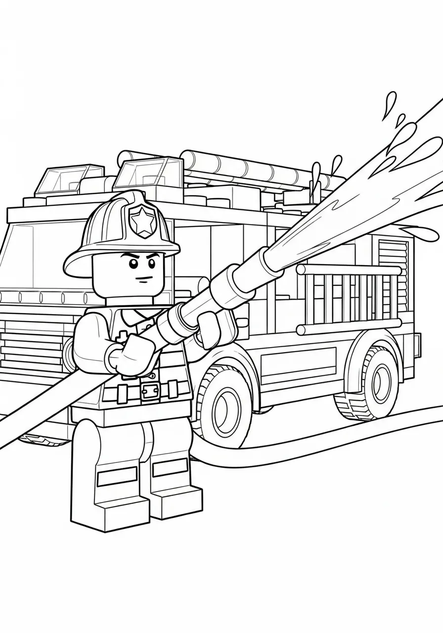 Lego-Feuerwehrmann im Einsatz