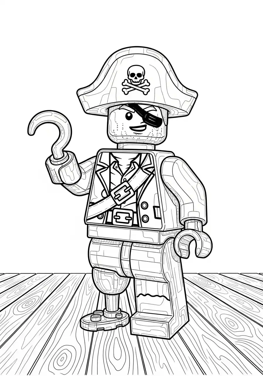 Lego-Pirat auf dem Schiffsdeck