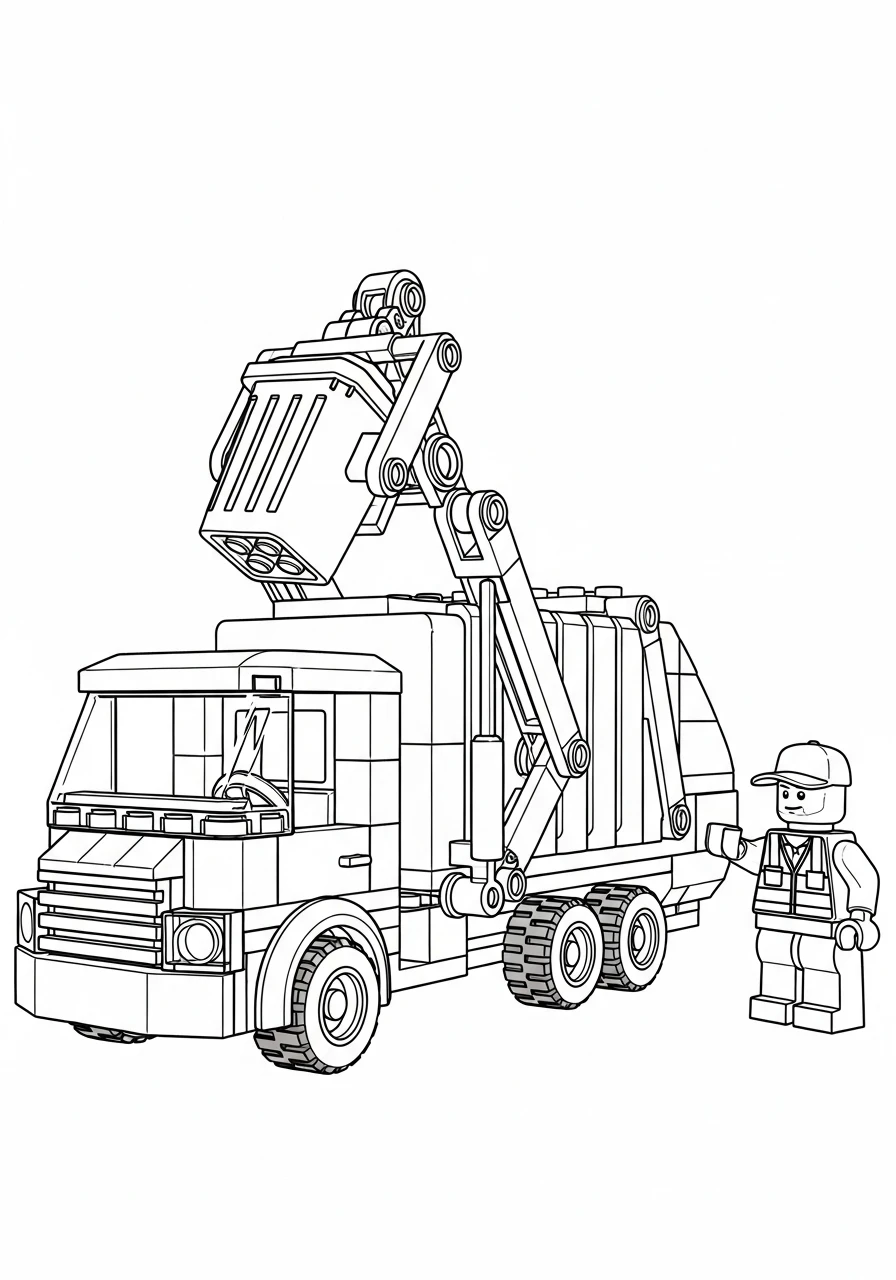 Lego Ausmalbilder Müllwagen
