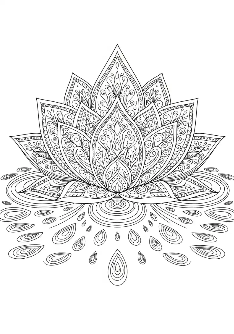 Lotus Mandala auf dem Wasser
