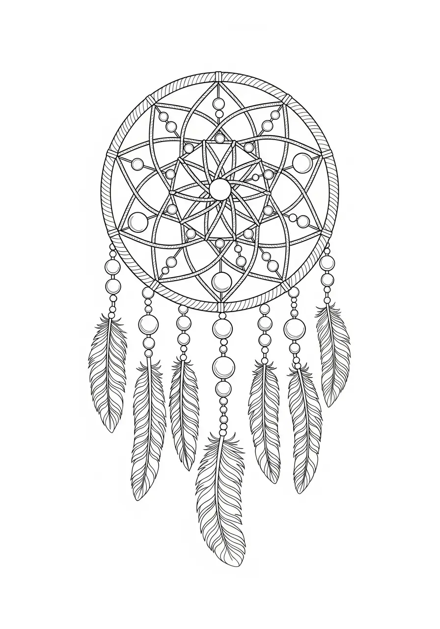 Traumfänger Mandala mit Federn