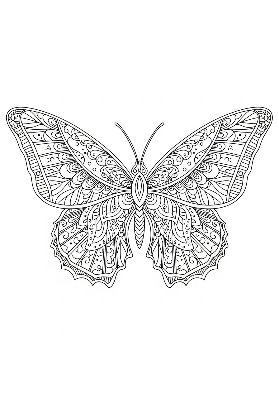 Verschnörkelter Schmetterling Mandala