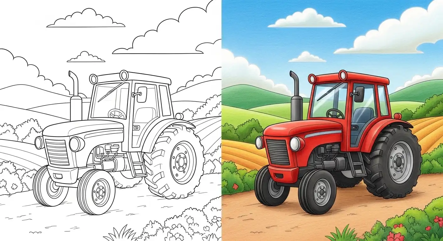 Traktor Ausmalbild Beitragsbild