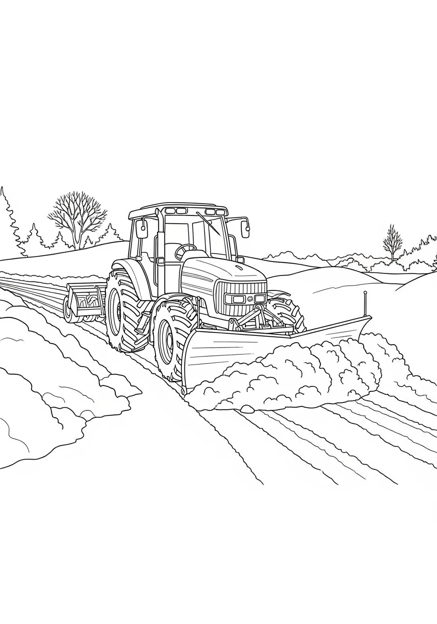 Traktor beim Schneeräumen
